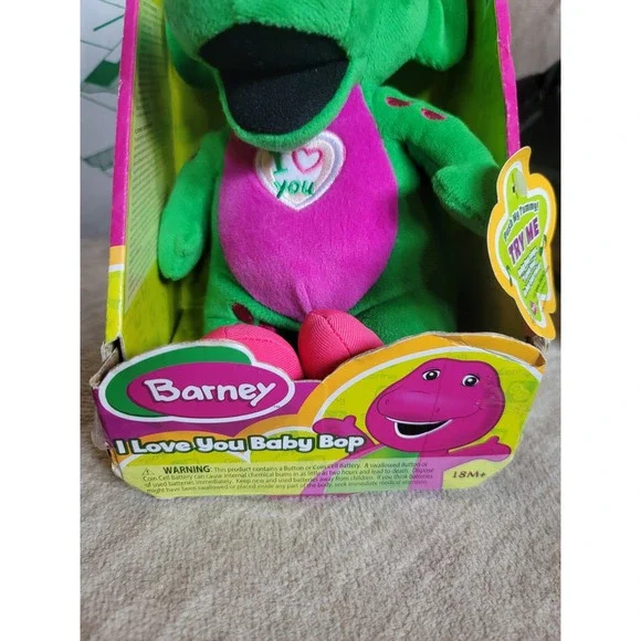 Barney‎ I Love You Baby Bop Green Plush Singing Toy Doll in Box 10 Inches - Picture 2 of 6